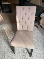 4 Taupe kleurige Eetkamerstoelen, gecaptioneerd, Huis en Inrichting, Stoelen, Gebruikt, Overige kleuren, Ophalen of Verzenden