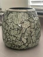 Uniek windlicht of vaas uit glas met spiegeltjes, Ophalen of Verzenden, Zo goed als nieuw, Overige materialen, Minder dan 25 cm