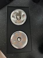 Design opbouwspot zwart vierkant 2-lichts, Ophalen, Gebruikt, Metaal of Aluminium, Led
