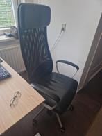 Bureaustoel, zwart leer, Ophalen, Zwart, Zo goed als nieuw, Bureaustoel