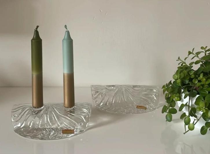 2 Joska kristallen kandelaars, Antiek en Kunst, Antiek | Kandelaars, Kristal, Ophalen of Verzenden