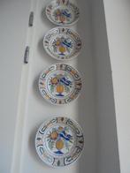 4 stuks Antieke bordjes, Ophalen of Verzenden