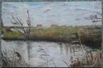 schilderijtje plas met riet, Ophalen of Verzenden