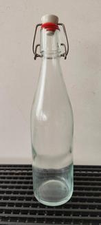 Glazen beugelfles met porseleinen stop, 26 cm hoog, 500 ml, Huis en Inrichting, Ophalen of Verzenden, Zo goed als nieuw