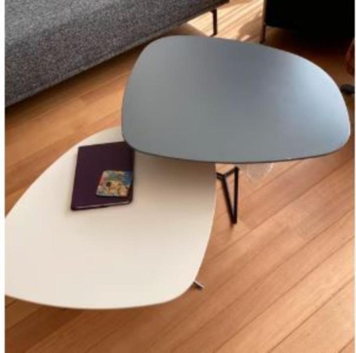 Duo Salontafel in organische vorm., Huis en Inrichting, Tafels | Salontafels, Gebruikt, Minder dan 50 cm, 50 tot 100 cm, 100 tot 150 cm