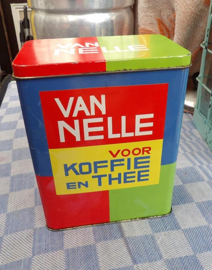 theeblik/ koffieblik/ Van Nelle bewaardoos/ voorraadblik, Verzamelen, Blikken, Zo goed als nieuw, Koffie, Van Nelle, Ophalen of Verzenden
