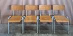 10 x schoolstoelen vintage cafestoelen houten stoelen design, Ophalen of Verzenden, Zo goed als nieuw, Wit, Vijf, Zes of meer stoelen