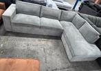 ZGAN WOOOD Ribstof Hoekbank - Grijs - 285 x 195, Ophalen, 250 tot 300 cm, -, -