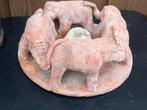 Kandelaar Olifanten terracotta Thailand, Ophalen of Verzenden, Zo goed als nieuw