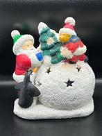Kerst waxinelichthouder sneeuwbal, kerstman, beer en pinquïn, Diversen, Ophalen, Zo goed als nieuw