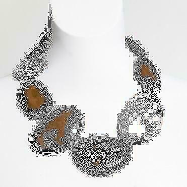 Nieuwe ketting van Manouk bruin grote stenen., Sieraden, Tassen en Uiterlijk, Kettingen, Nieuw, Ophalen of Verzenden