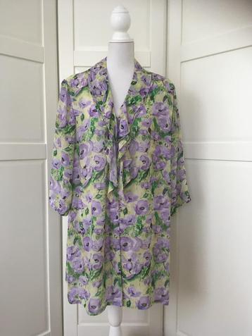 Edgar Vos vintage gele floral anemonen blouse, maat XXXL beschikbaar voor biedingen