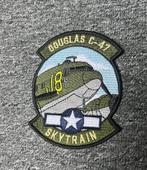 C-47 patch geborduurd met opstrijk achterzijde, Verzamelen, Luchtvaart en Vliegtuigspotten, Ophalen of Verzenden, Nieuw, Patch, Badge of Embleem