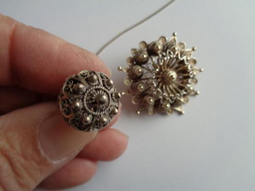 Zeeuwse zilveren set, broche plus ketting, Sieraden, Tassen en Uiterlijk, Antieke sieraden, Ketting, Zilver, Verzenden
