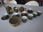 Porceleinen groene theeset, zeer goede staat, Verzamelen, Ophalen, Zo goed als nieuw, Porselein, Kop en/of schotel