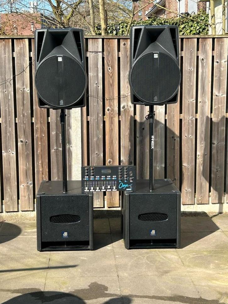 Db Technologies set + Dateq mengpaneel, Muziek en Instrumenten, Versterkers | Keyboard, Monitor en PA, Gebruikt, P.A., 500 tot 1000 watt