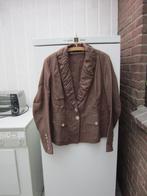 Jasje, Bruin, Maat 44, Merk Véchy, Niet gevoerd, 100% Linnen, Véchy,, Bruin, Maat 42/44 (L), Ophalen of Verzenden