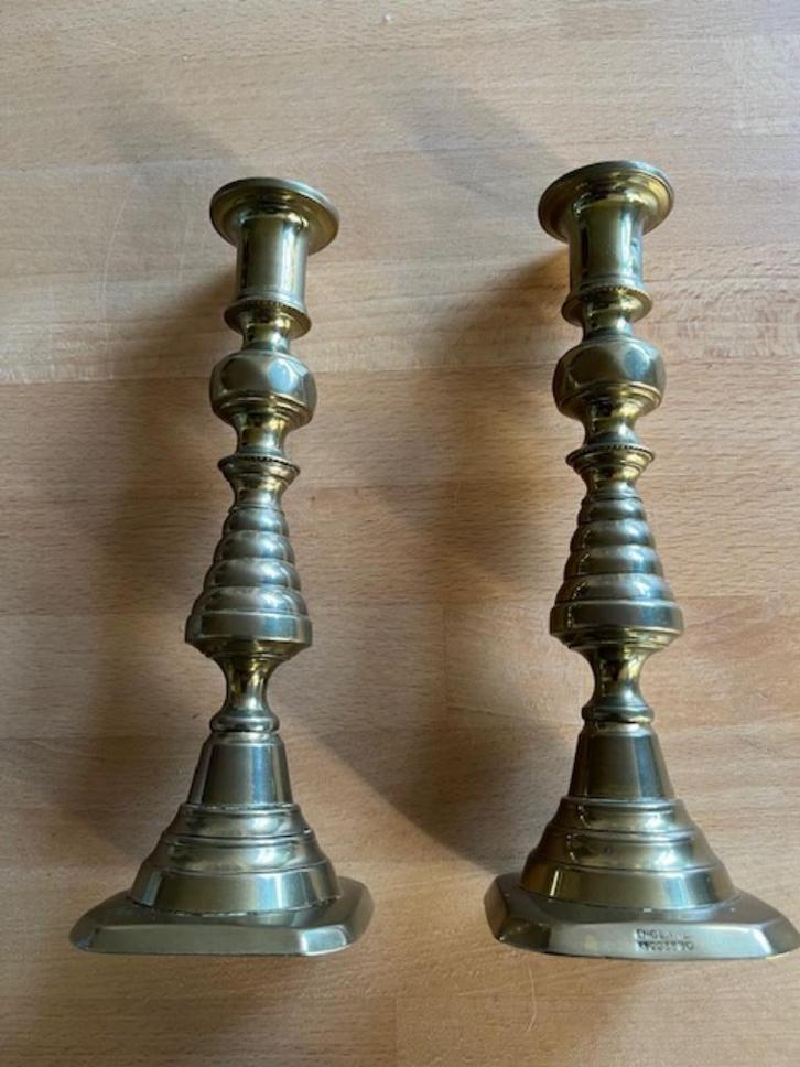 Engelse Kandelaars, Antiek en Kunst, Antiek | Kandelaars, Koper of Brons, Ophalen of Verzenden