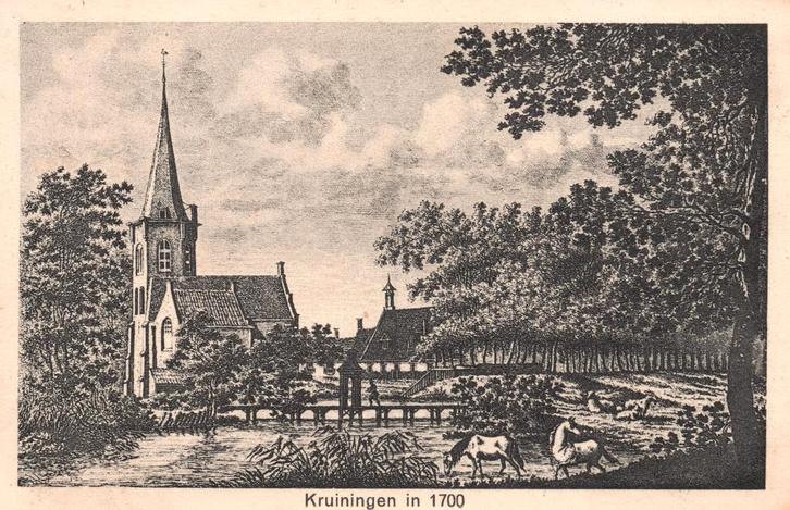 Kruiningen in 1700 (1938) 130572, Verzamelen, Ansichtkaarten | Nederland, Gelopen, Zeeland, 1920 tot 1940, Verzenden
