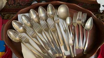 Hollands glad bestek, alpacca, brocante beschikbaar voor biedingen