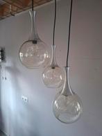 Vintage Italiaanse glazen hanglamp, Gebruikt, Onbekend, Ophalen of Verzenden, Glas