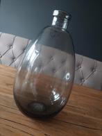Prachtige antraciet smoke glas vaas, Zwart, Ophalen of Verzenden, Minder dan 50 cm, Glas
