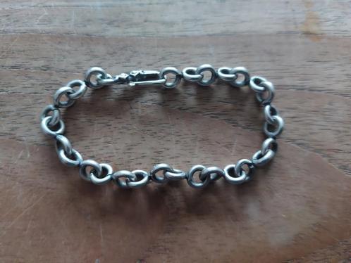 Zilveren vintage armband 925 ringarmband jasseron schakel, Sieraden, Tassen en Uiterlijk, Armbanden, Zo goed als nieuw, Zilver
