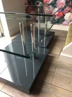 Retro moderne glazen salontafels van Ronald Schmitt / K425, Huis en Inrichting, Tafels | Sidetables, Glas, 25 tot 50 cm, Gebruikt
