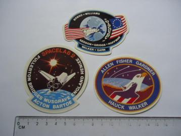 sticker oud SPACESHUTTLE Ruimtevaart space raket shuttle 3x beschikbaar voor biedingen