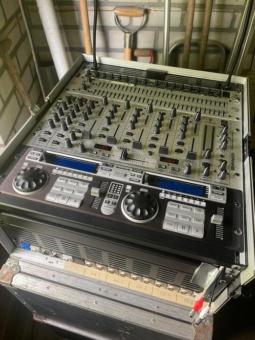 Complete DJ set in flightcase -Controller,mixer,eq,limiter, Muziek en Instrumenten, Dj-sets en Draaitafels, Zo goed als nieuw