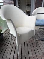 3 Lord Yo designstoelen + tafeltje, Ophalen, Gebruikt, Kunststof, Stapelbaar