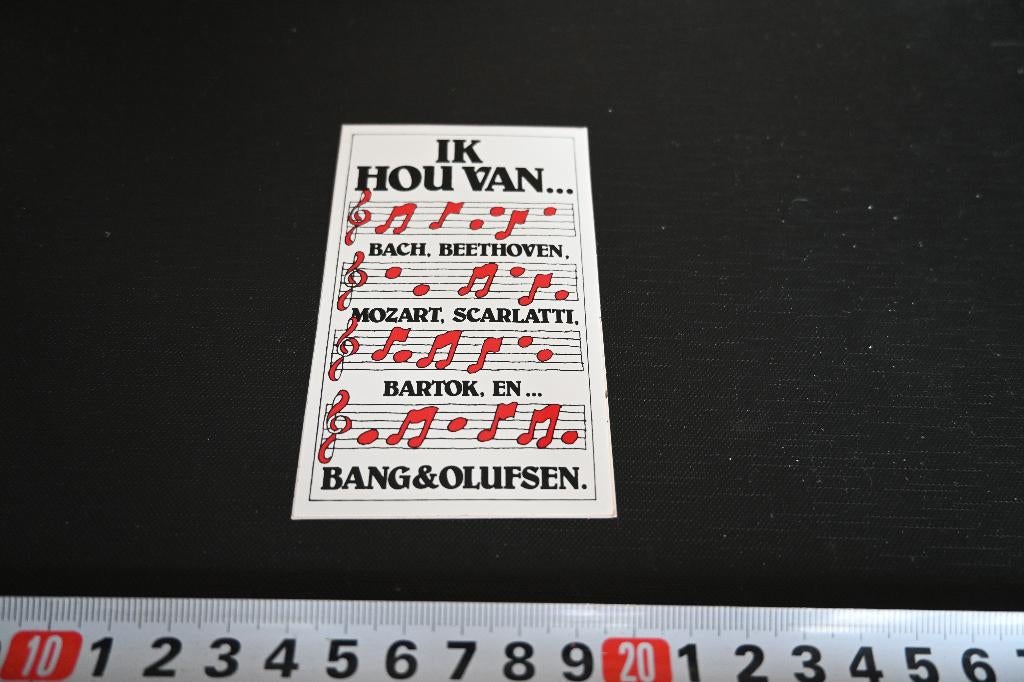 sticker Ik hou van BANG & OLUFSEN bach beethoven mozart, Verzamelen, Ophalen, Zo goed als nieuw