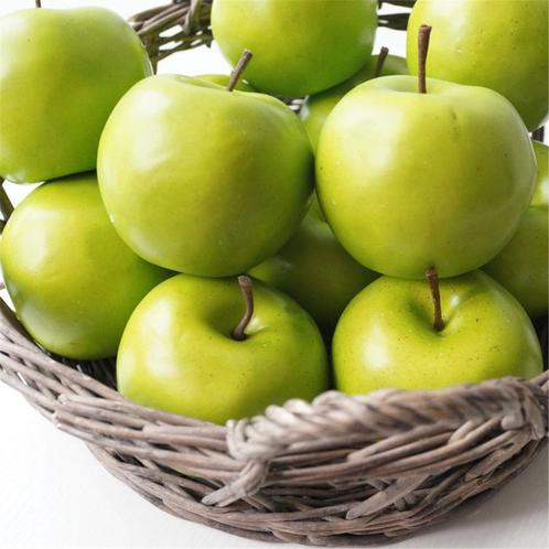 6 Groene Kunst Appels / Fruit Nep Sier Kunstappel Voedsel, Huis en Inrichting, Woonaccessoires | Overige, Nieuw, Verzenden