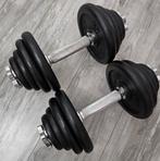 Dumbells 2x15kg Halters Gewichten totaal 30kg ijzer, Sport en Fitness, Rug, Zo goed als nieuw, Dumbbell, Ophalen