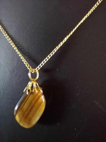 TIGER EYE NECKLACCE/ TIJGER OOG KETTING (Size: 45cm) beschikbaar voor biedingen
