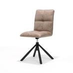 Eetkamerstoel Leon stof Bull microleder Liver | Webshop, Huis en Inrichting, Stoelen, Modern design, Overige kleuren, Nieuw, Ophalen of Verzenden