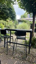 Bartafel met 4 stoelen, Huis en Inrichting, Barren, Ophalen of Verzenden, Zo goed als nieuw, Inclusief barstoelen