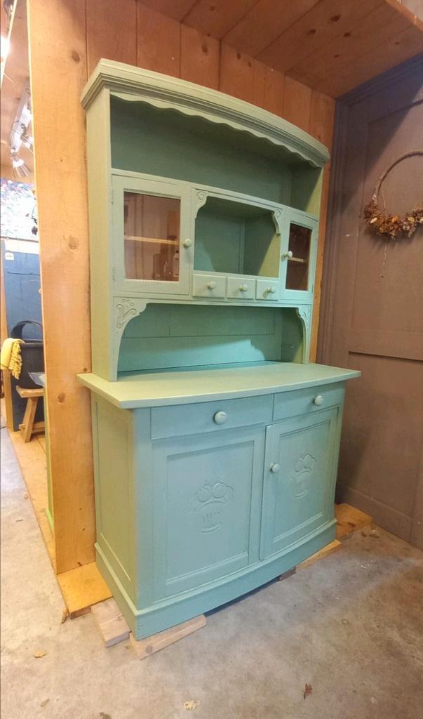 Gerestylde groene buffetkast, Huis en Inrichting, Kasten | Buffetkasten, Zo goed als nieuw, 200 cm of meer, 50 tot 75 cm, Ophalen