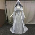 Lange zilveren middeleeuwse jurk (renaissance victoriaanse), Kleding | Dames, Carnavalskleding en Feestkleding, Verzenden, Nieuw