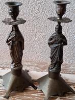 Oude antieke kandelaar Jezus en Maria, Ophalen of Verzenden