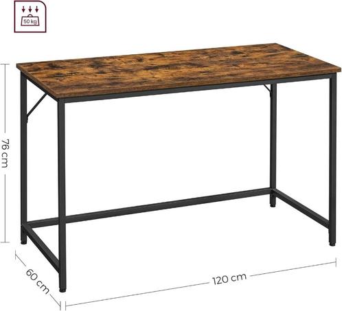 Bureau tafel, bruin zwart 120x60, Huis en Inrichting, Bureaus, Gebruikt, Bureau, Ophalen