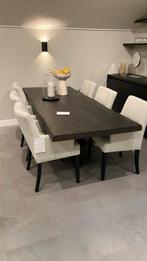 Boomstamtafel eiken 240x100 I Van Wolfswinkel Wonen, 100 tot 150 cm, 200 cm of meer, Ophalen of Verzenden, Zo goed als nieuw