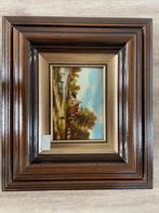 Schilderij: Landschap met huis en figuur, Antiek en Kunst, Kunst | Schilderijen | Klassiek, Ophalen