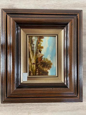 Schilderij: Landschap met huis en figuur beschikbaar voor biedingen