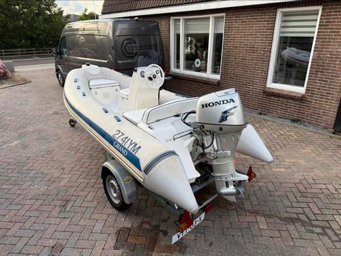 Grand rib 3.80 30pk honda met trailer, Watersport en Boten, Rubberboten, Gebruikt, Overige merken, Overige materialen, Minder dan 70 pk