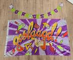 'Geslaagd!' vlag + slinger, Diversen, Vlaggen en Wimpels, Ophalen of Verzenden, Zo goed als nieuw