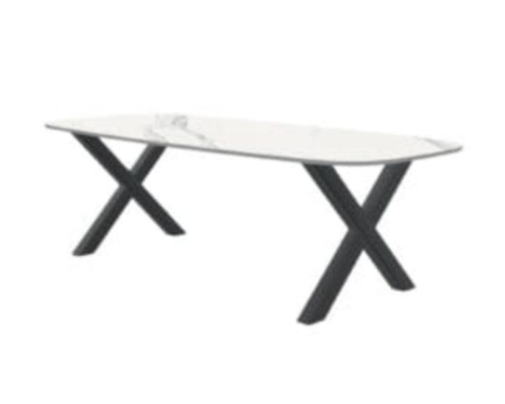 Deens ovale keramieken tafel Sydney staal 2400x1100x750mm, Huis en Inrichting, Tafels | Eettafels, 200 cm of meer, Ovaal, Ophalen