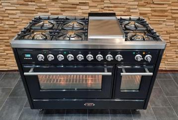 Luxe Fornuis Boretti Majestic 120cm zwart Frytop 7 pits beschikbaar voor biedingen