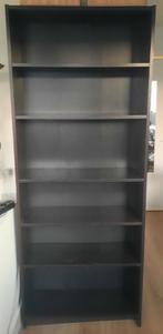 Donkerbruine/zwartige Billy boekenkast, Ophalen, Met plank(en), Gebruikt, 200 cm of meer