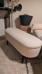 Voetenbank / Bouclé bankje - zo goed als nieuw!, Ophalen, Minder dan 50 cm, Zo goed als nieuw, Stof
